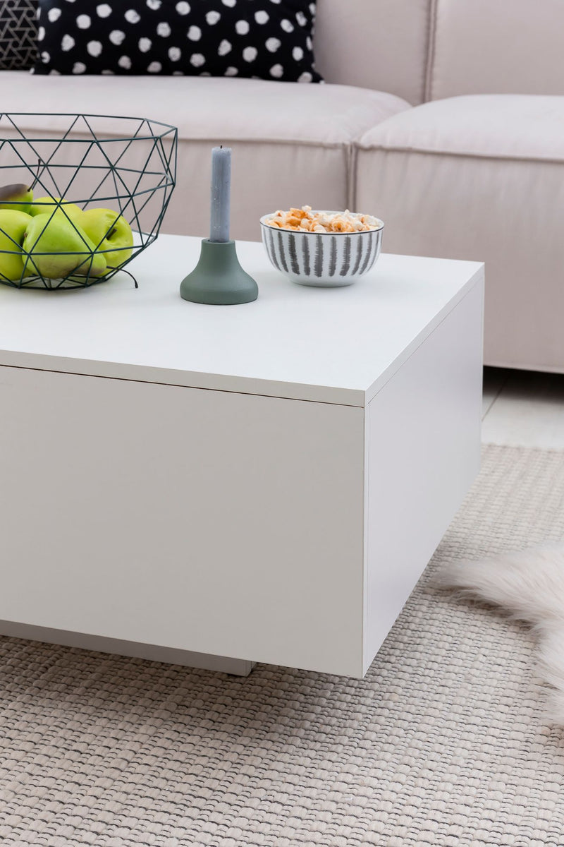 Couchtisch WL5.832 60x60x35,5cm Spanplatte Weiß Modern Quadratisch