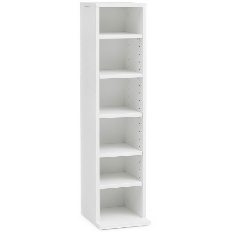 CD-Regal WL5.836 Holz 21x90x20cm Weiß 6 Fächer Modernes Standregal