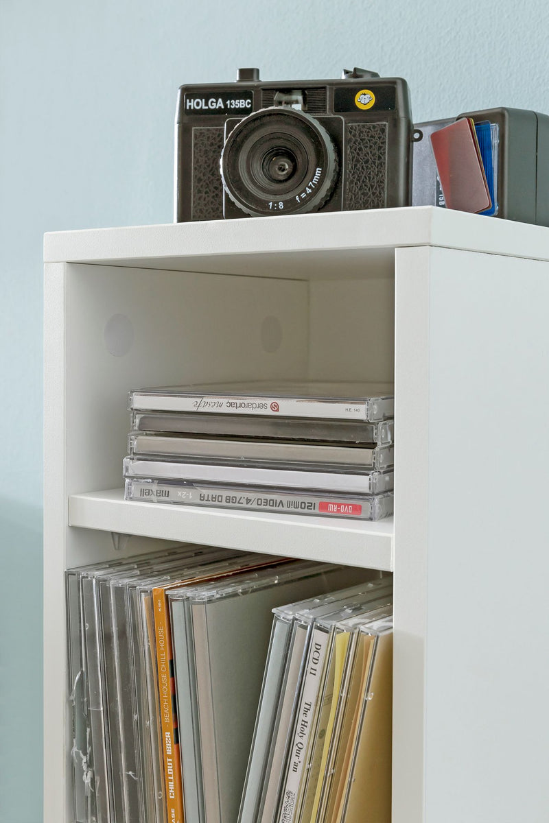 CD-Regal WL5.836 Holz 21x90x20cm Weiß 6 Fächer Modernes Standregal