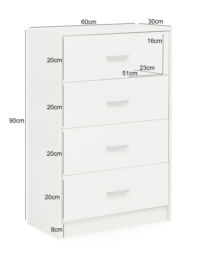 Sideboard WL5.864 Weiß Hochglanz 60x90x30cm Holz Modern Esszimmer