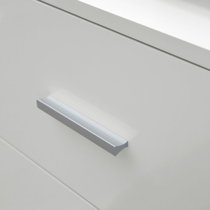 Badschrank WL5.877 Weiß 60x65,5x33cm Tür Schubladen Matt Freistehend