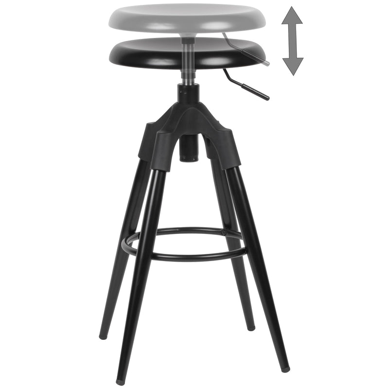 Barhocker Schwarz Metall 72-80cm Industrial Tresenhocker 100kg