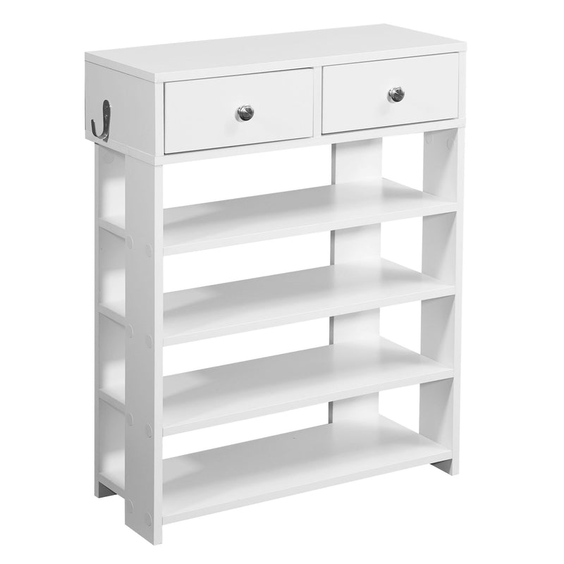 Schuhregal 60x79x24cm Weiß mit Schubladen 4 Fächer Flurregal