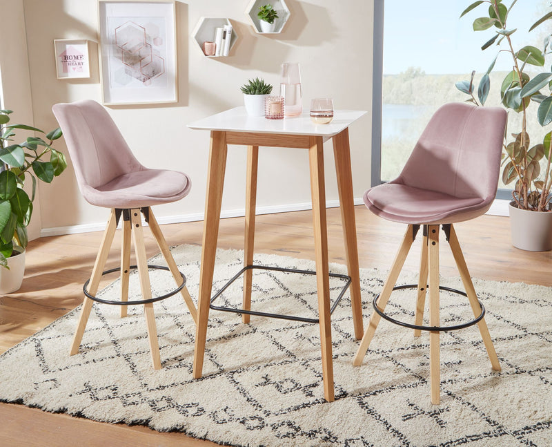 Stehtisch 60x110x60cm Weiß Eiche Skandinavisch Bartisch 4 Personen