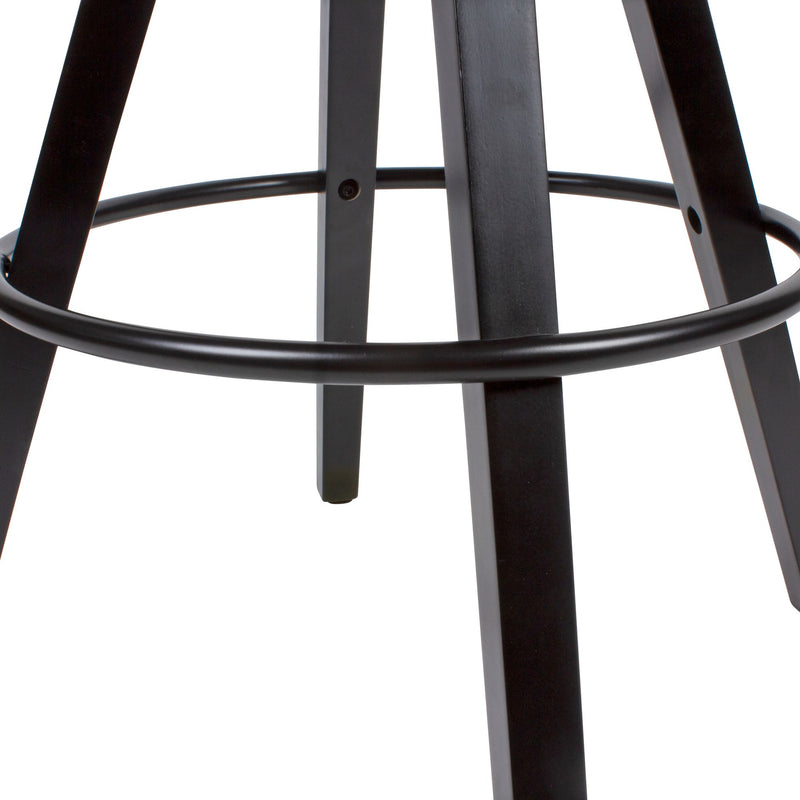 Barhocker Set 2er Schwarz Kunstleder Massivholz Skandinavisch 77cm