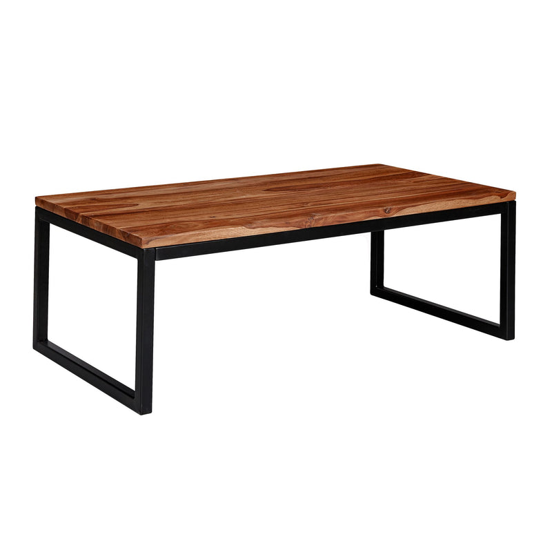 Couchtisch 110x40x60cm Sheesham Massivholz Metall Industrial Style