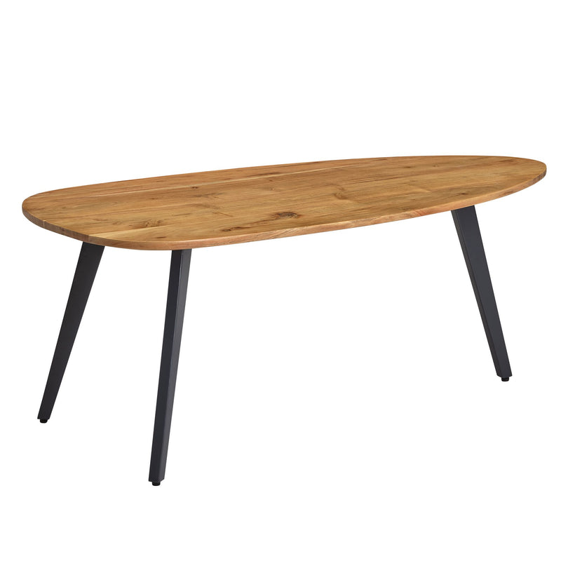 Couchtisch Akazie Massivholz Nierenform 110x45x60cm Modern Metall