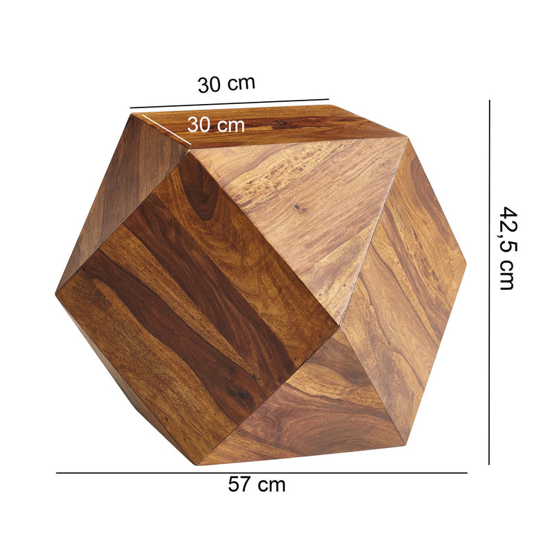 Couchtisch Sheesham Massivholz 57x42,5x57cm Modern Diamantform