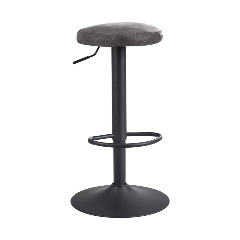 Barhocker Grau Wildlederoptik 58-79cm Drehbar Metall Küchenhocker