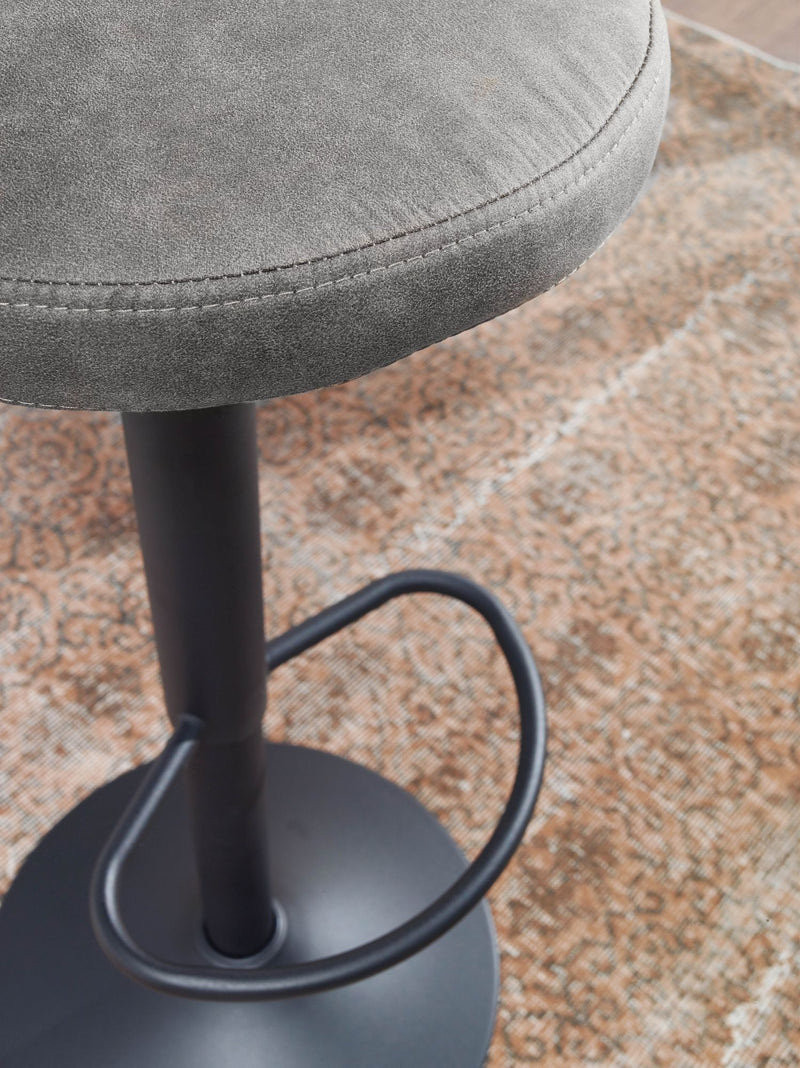Barhocker Grau Wildlederoptik 58-79cm Drehbar Metall Küchenhocker