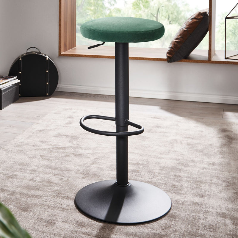 Barhocker Samt Grün 58-79cm Drehbar Metall Design Tresenhocker