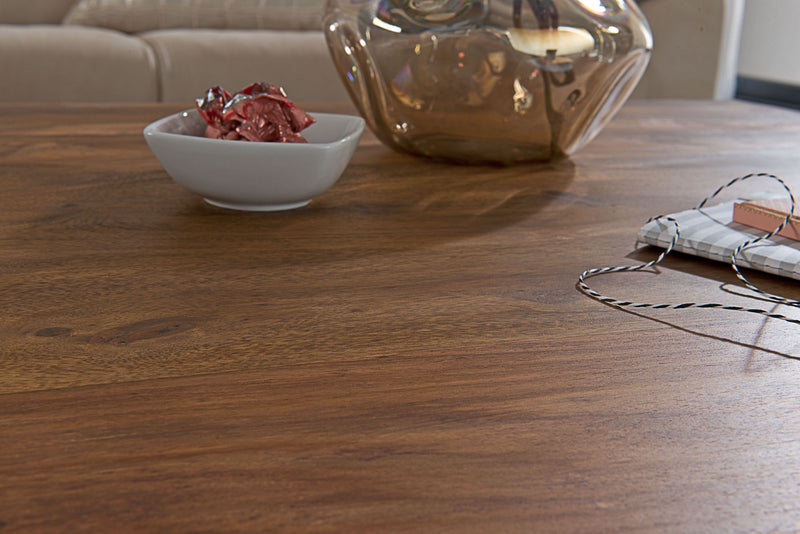 Couchtisch Sheesham Massivholz 90x90cm Dunkelbraun Landhausstil Ablage