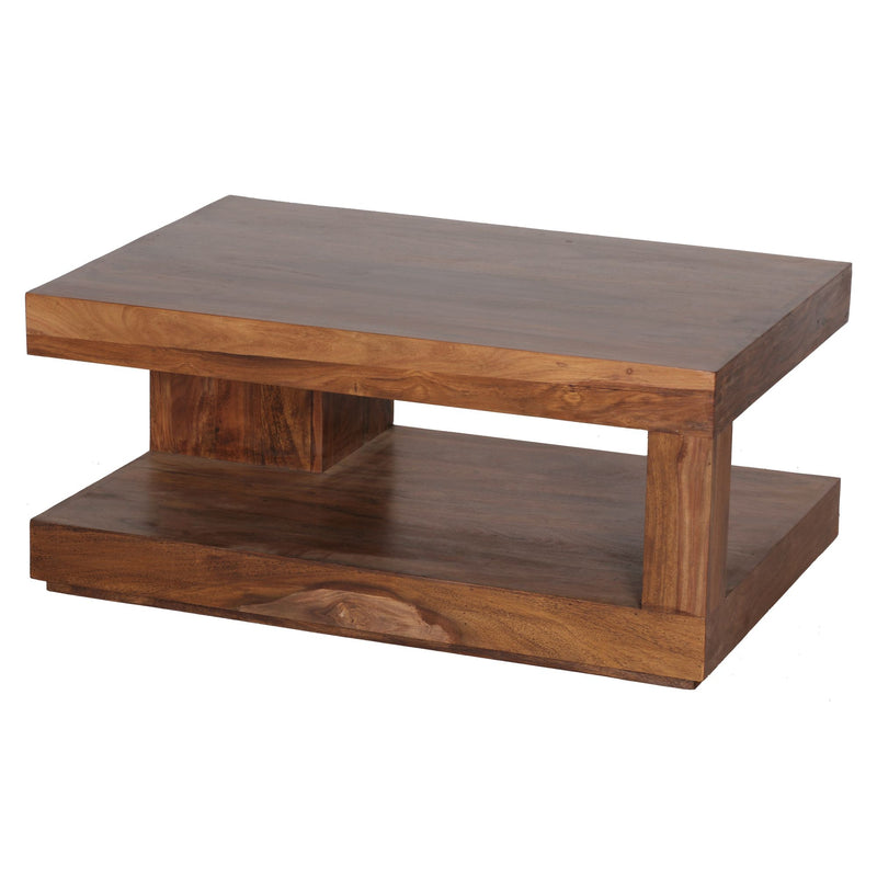 Couchtisch Sheesham Massivholz 90x60x40cm braun modern Wohnzimmermöbel