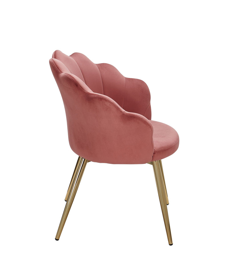 Esszimmerstuhl Tulpe Samt Rosa Goldbeine Skandinavisches Design