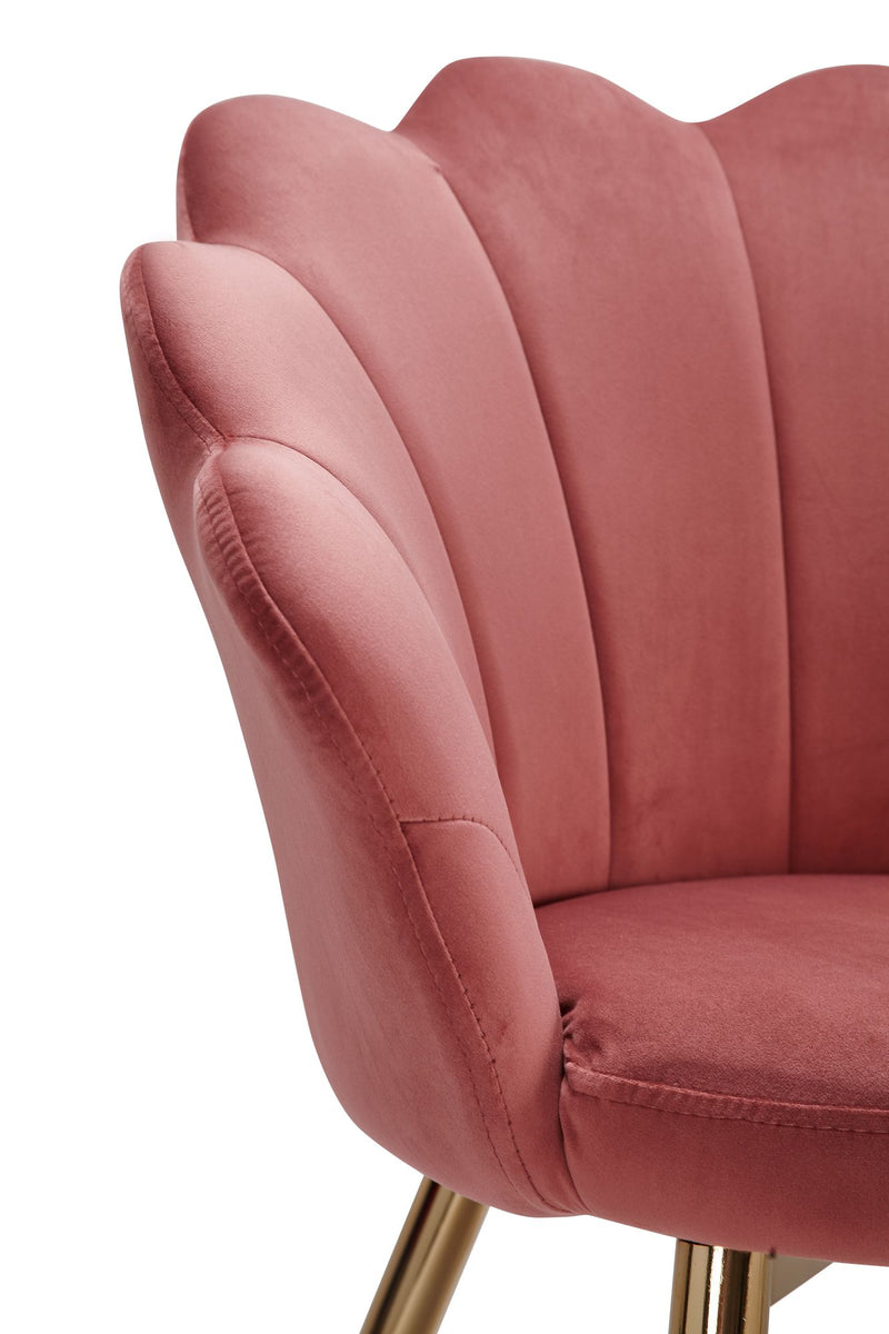 Esszimmerstuhl Tulpe Samt Rosa Goldbeine Skandinavisches Design