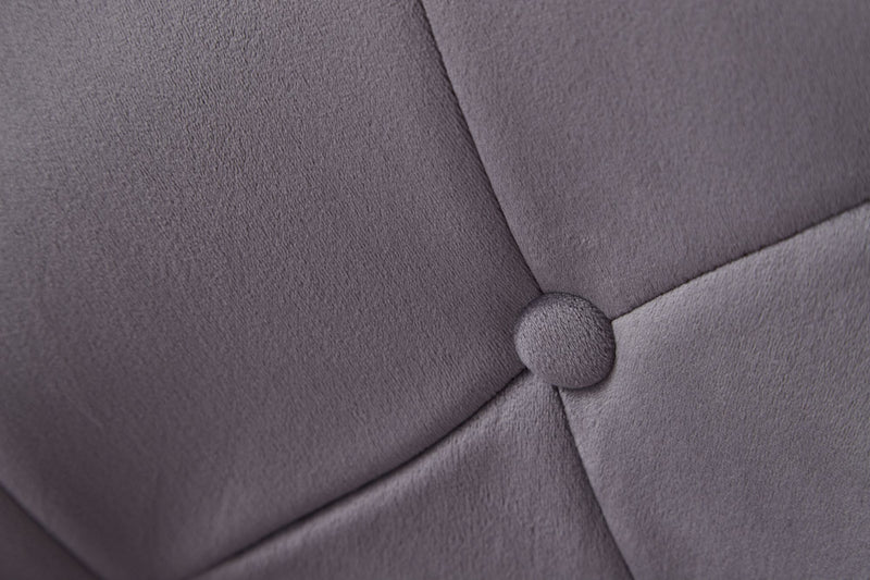 Loungesessel Samt Grau Gold Design Drehstuhl mit Rückenlehne