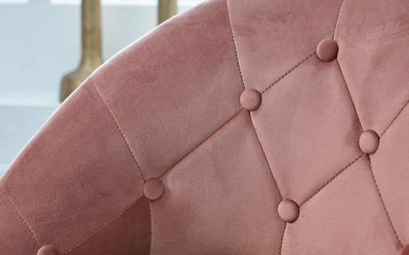 Loungesessel Samt Rosa Gold Drehstuhl mit Rückenlehne Design