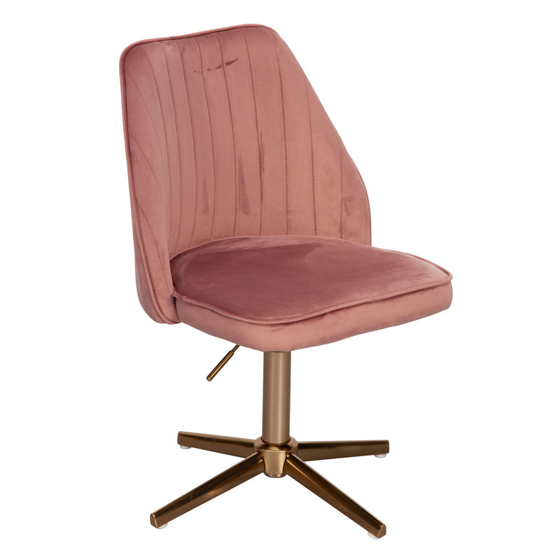 Schreibtischstuhl Rosa Samt Design Drehstuhl Höhenverstellbar Home-Office