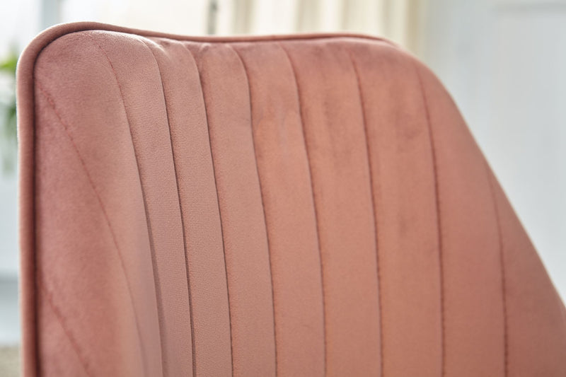 Schreibtischstuhl Rosa Samt Design Drehstuhl Höhenverstellbar Home-Office