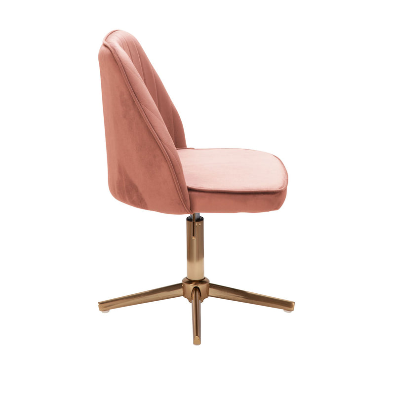 Schreibtischstuhl Rosa Samt Design Drehstuhl Höhenverstellbar Home-Office
