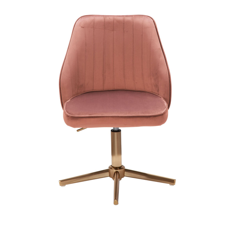 Schreibtischstuhl Rosa Samt Design Drehstuhl Höhenverstellbar Home-Office