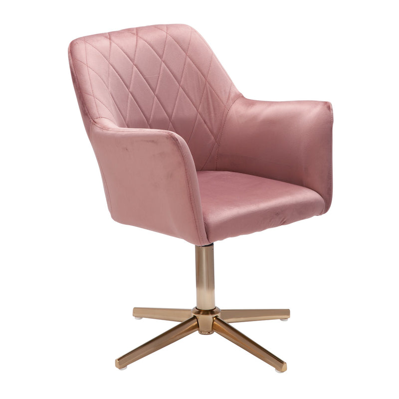 Schreibtischstuhl Rosa Samt Design Drehstuhl Höhenverstellbar Home-Office