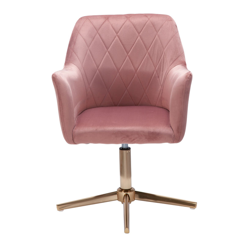 Schreibtischstuhl Rosa Samt Design Drehstuhl Höhenverstellbar Home-Office