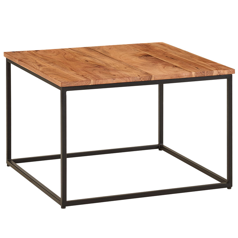 Couchtisch 60x60x41cm Massivholz Akazie Metall Industrial Wohnzimmer