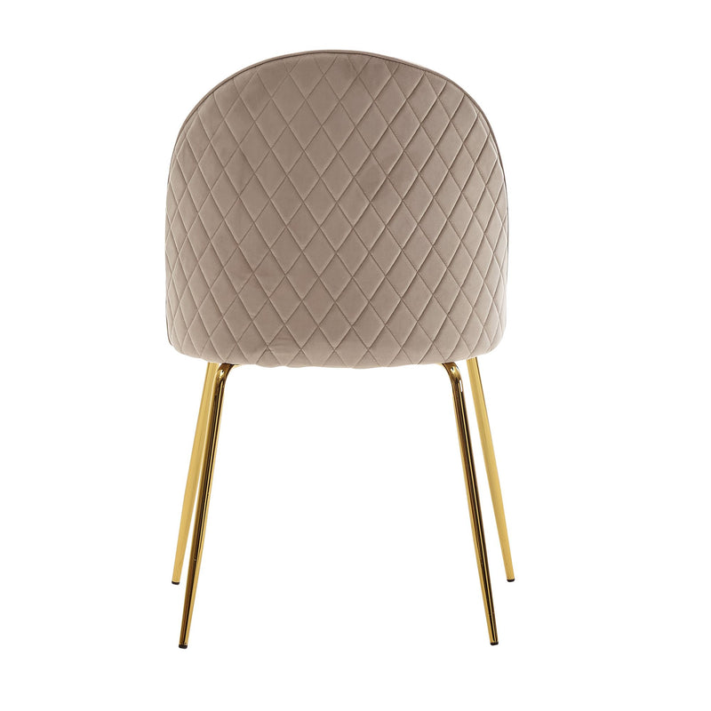 Esszimmerstuhl 2er Set Samt Beige Goldene Beine Skandinavisch