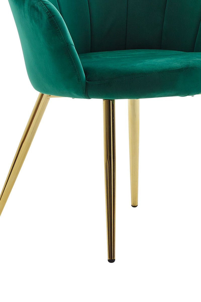 Esszimmerstuhl Tulpe Samt Grün Goldene Beine Skandinavisches Design