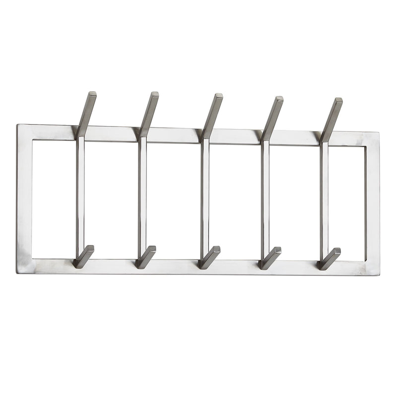 Wandgarderobe Stahl Silber 65x30x10cm Hakenleiste Flur Design