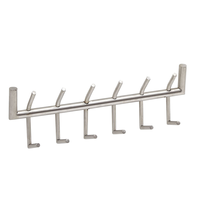 Wandgarderobe Stahl Silber 60x19x10cm Hakenleiste Flur Design