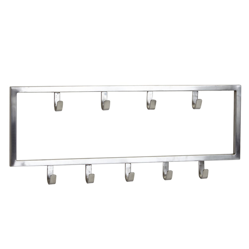 Wandgarderobe Stahl Silber 50x20x4cm Design Hakenleiste Flur
