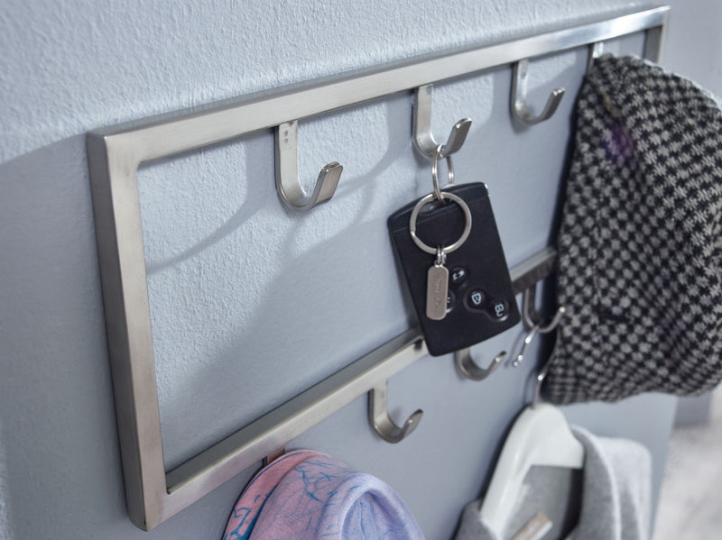 Wandgarderobe Stahl Silber 50x20x4cm Design Hakenleiste Flur