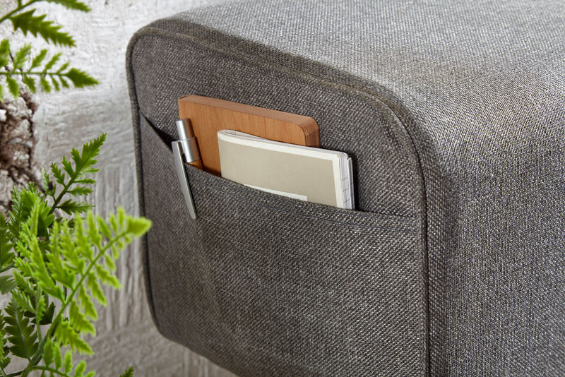 Turnbock Sitzbank mit Schubladen 120x56x30 cm Stoff Grau Stauraum