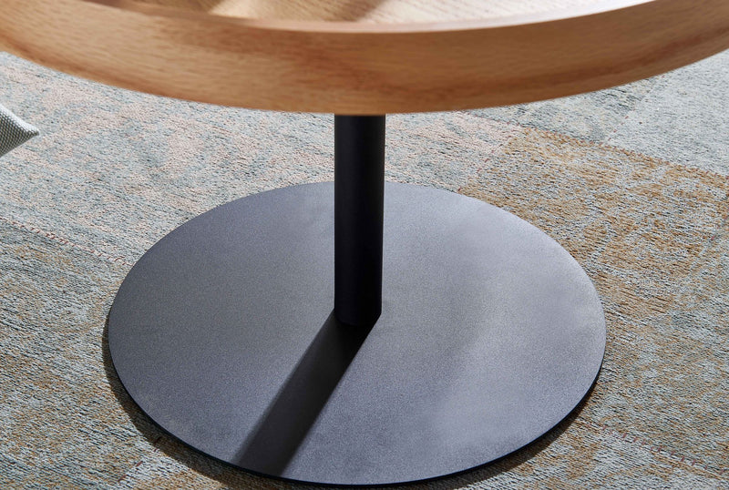 Couchtisch 61x61x40cm Eiche Holz Metall Modern Rund Wohnzimmer