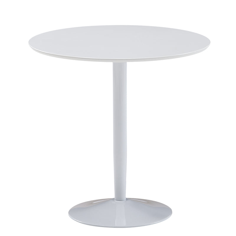Esstisch Rund 75x75x74cm Weiß Hochglanz 2 Personen Modern