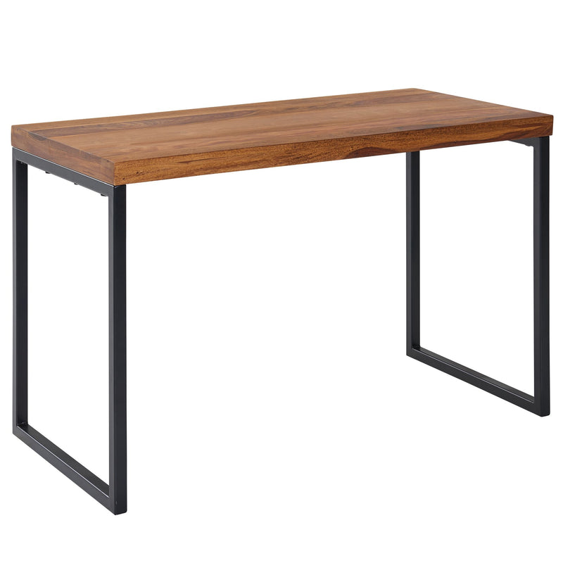 Schreibtisch Sheesham Massivholz Metall 117x59x76,5cm Dunkel Design
