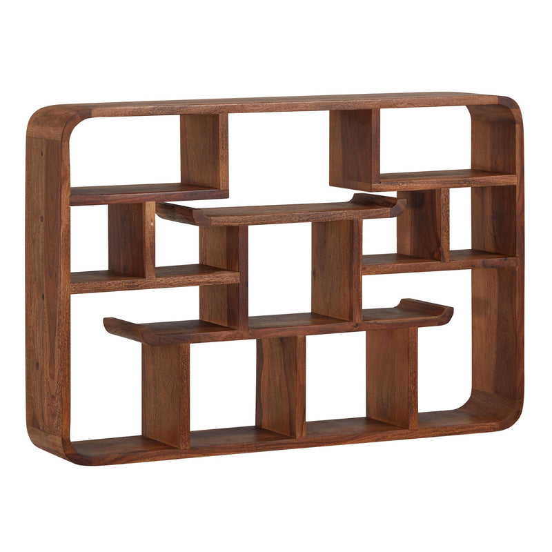 Wandregal 80x55x15cm Sheesham Massivholz Modern Schwebend Wohnzimmer