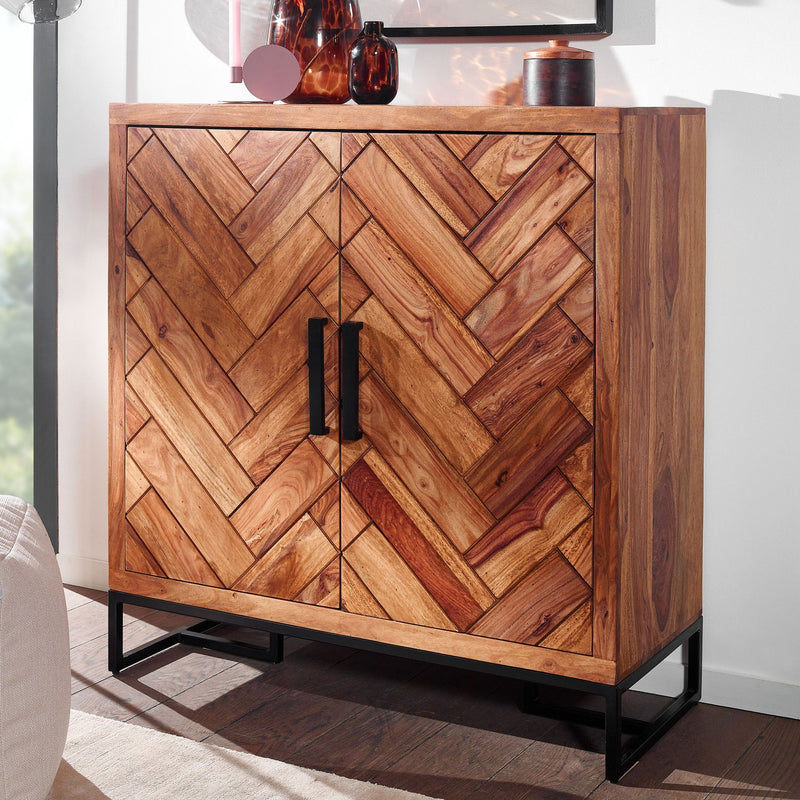 Schuhschrank Sheesham Massivholz 100x105x40cm Flurkommode Ablage