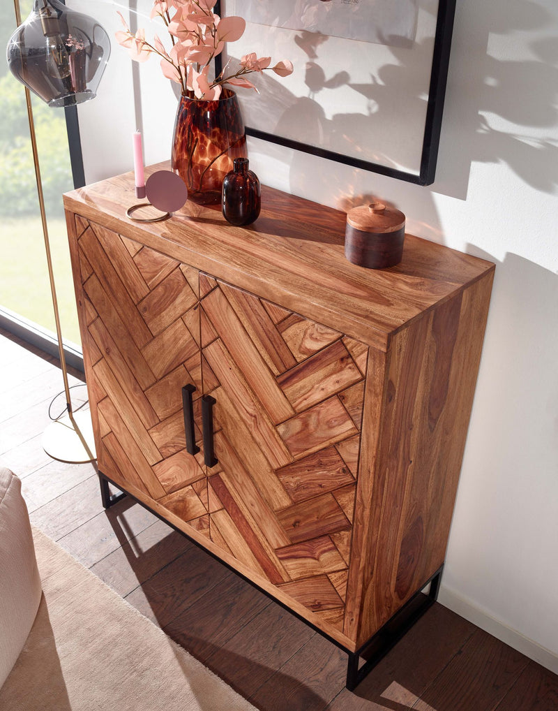 Schuhschrank Sheesham Massivholz 100x105x40cm Flurkommode Ablage