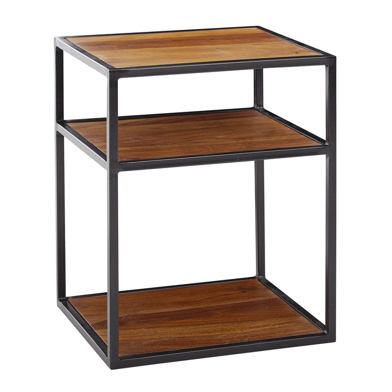 Nachttisch Sheesham Massivholz Metall 40x50x35cm Industrial Stauraum