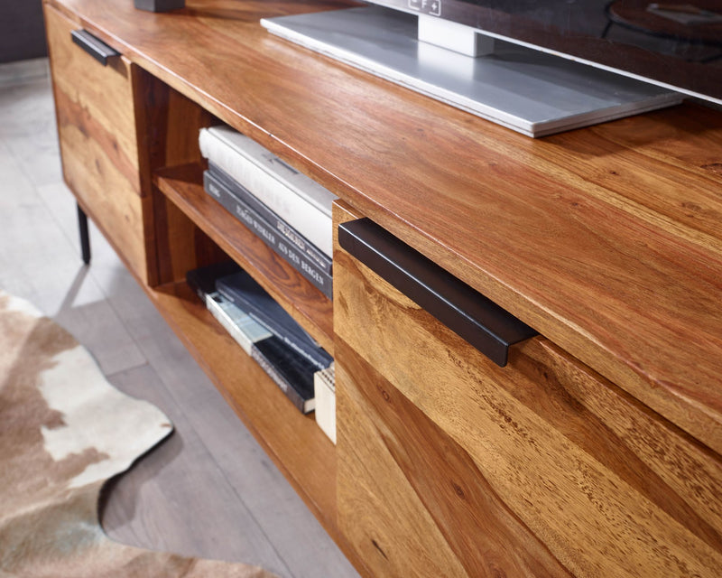 Lowboard Sheesham Massivholz 147x51x38cm TV-Kommode Modern