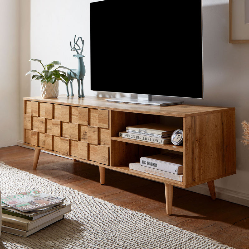 Lowboard Eiche-Dekor 160x51x40cm TV-Kommode 2 Türen Modern
