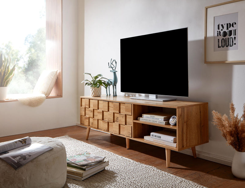 Lowboard Eiche-Dekor 160x51x40cm TV-Kommode 2 Türen Modern