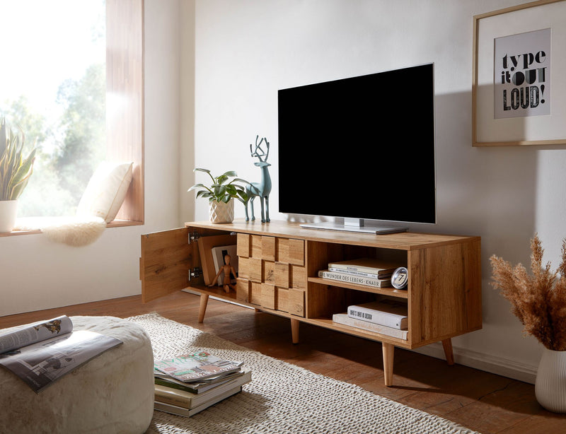 Lowboard Eiche-Dekor 160x51x40cm TV-Kommode 2 Türen Modern