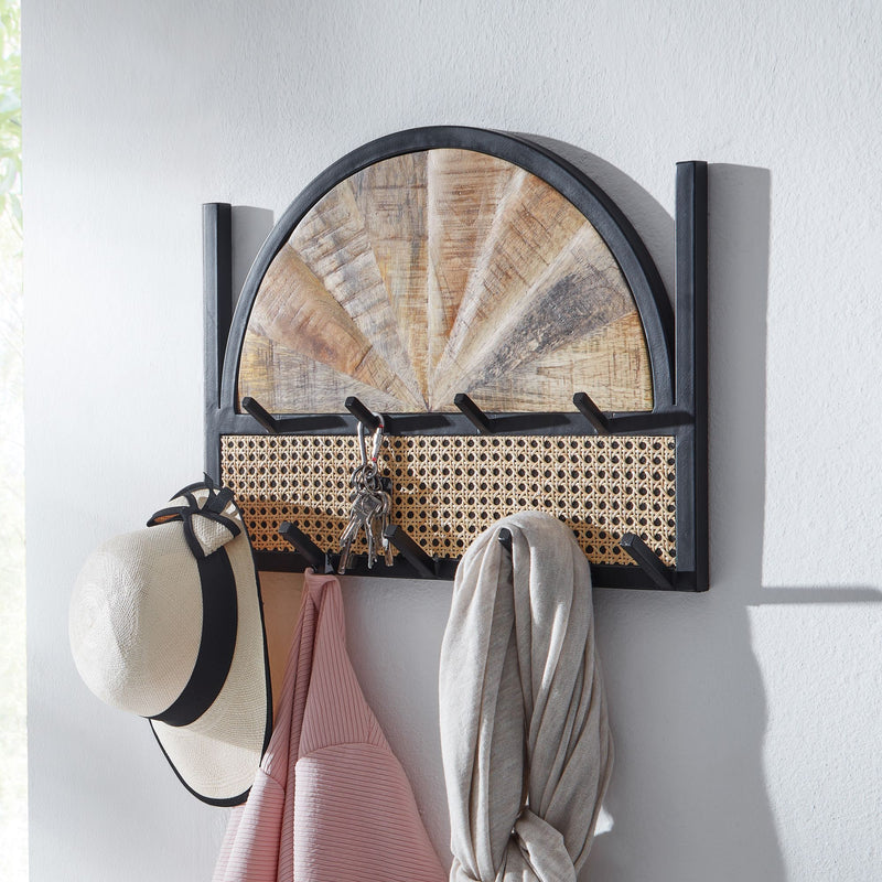 Wandgarderobe Mango Rattan 53x40x7,5cm Hakenleiste Wiener Geflecht