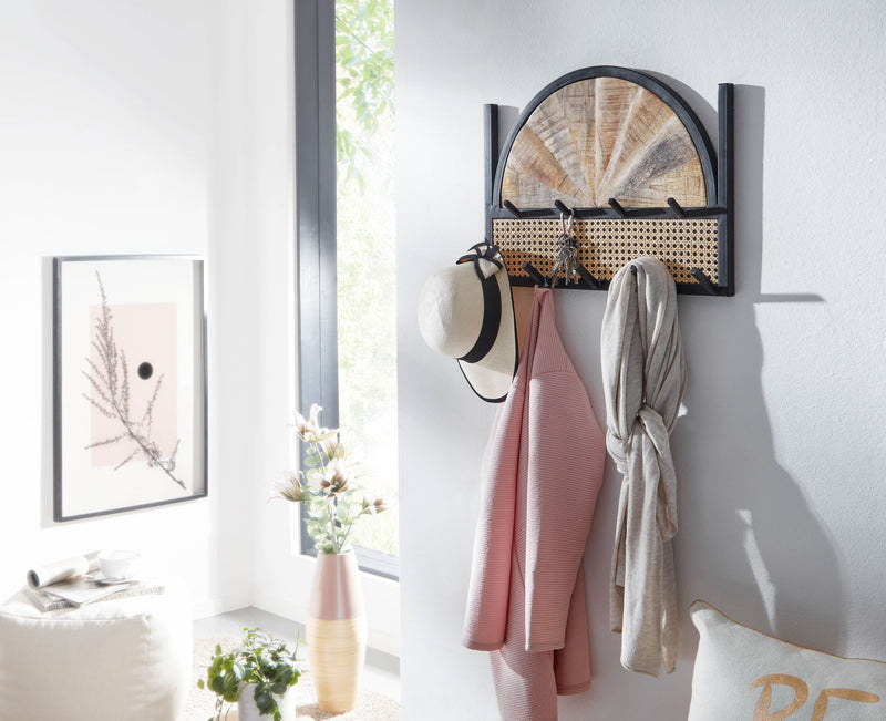 Wandgarderobe Mango Rattan 53x40x7,5cm Hakenleiste Wiener Geflecht