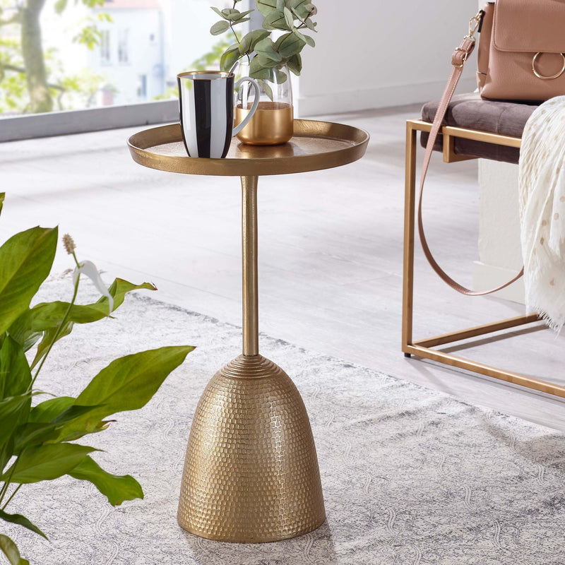 Beistelltisch Gold Aluminium 33x33x53cm Rund Modern Wohnzimmer