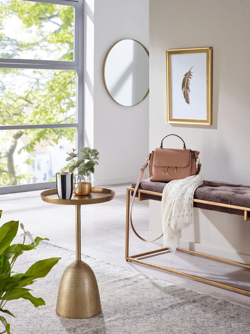 Beistelltisch Gold Aluminium 33x33x53cm Rund Modern Wohnzimmer